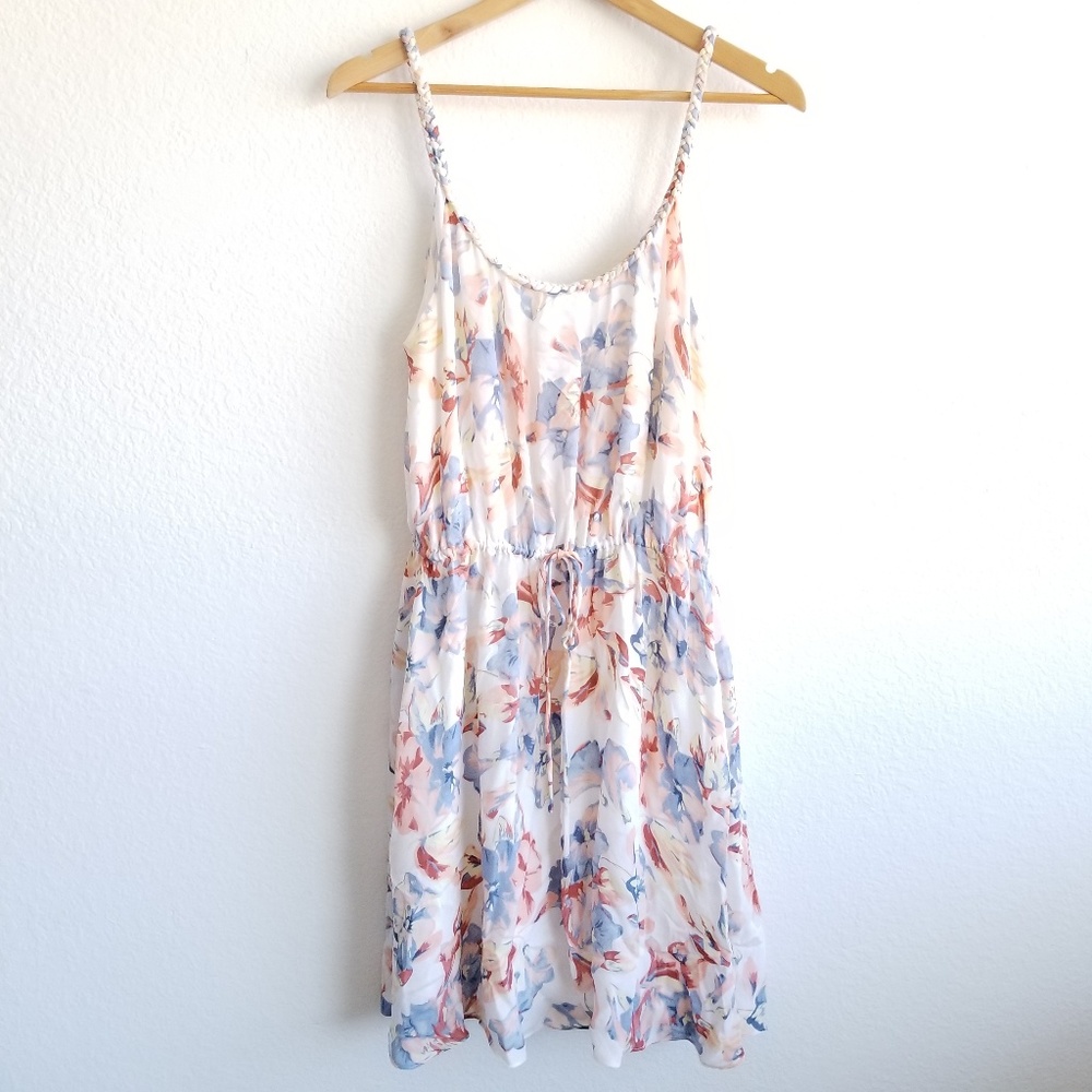 Joie Froste Floral 100% Silk Sundress in Porcelain